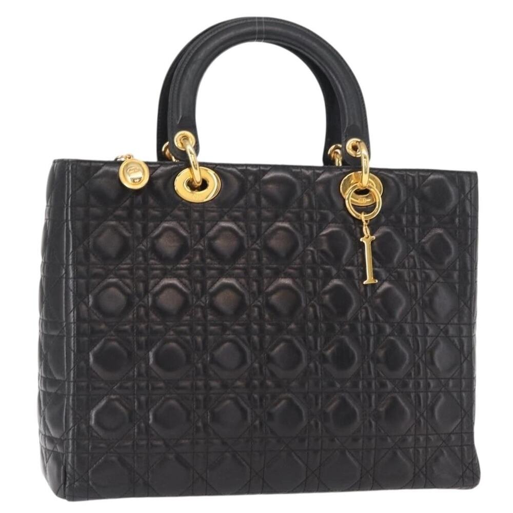 Dior Lambskin Lady Dior Cannage Tote Bag Black